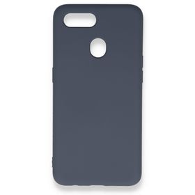 Oppo A12 Nano Içi Kadife Silikon Gri Kılıf