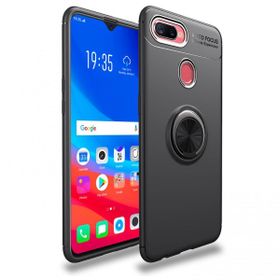 Oppo A12 Range Yüzüklü Silikon Siyah Kılıf