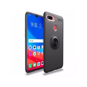 Oppo A12 Range Yüzüklü Silikon Siyah Kılıf