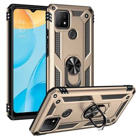 Oppo A15 Gold Kılıf Zırhlı Standlı Mıknatıslı Tank Kapak
