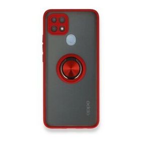 OPPO A15 Montreal Yüzüklü Silikon Kapak Kırmızı Kılıf