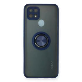 OPPO A15 Montreal Yüzüklü Silikon Kapak Lacivert Kılıf