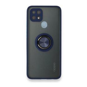 OPPO A15 Montreal Yüzüklü Silikon Kapak Lacivert Kılıf