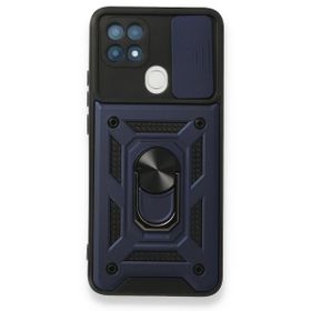 Oppo A15 Pars Lens Yüzüklü Silikon Lacivert Kılıf