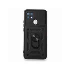 Oppo A15 Pars Lens Yüzüklü Silikon Siyah Kılıf