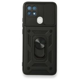 Oppo A15 Pars Lens Yüzüklü Silikon Siyah Kılıf