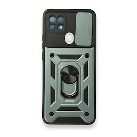 Oppo A15 Pars Lens Yüzüklü Silikon Yeşil Kılıf