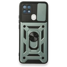 Oppo A15 Pars Lens Yüzüklü Silikon Yeşil Kılıf