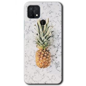 Oppo A15S Ananas Baskılı Uyumlu Silikon Kılıf