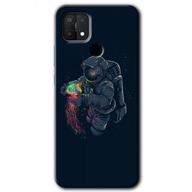 Oppo A15S Astronot Kıyafeti Baskılı Uyumlu Silikon Kılıf