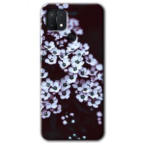 Oppo A15S Beyaz Çiçek Baskılı Uyumlu Silikon Kılıf