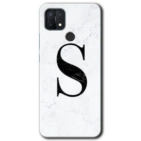 Oppo A15S Beyaz Mermer Desenli Ş Harfi Baskılı Uyumlu Silikon Kılıf