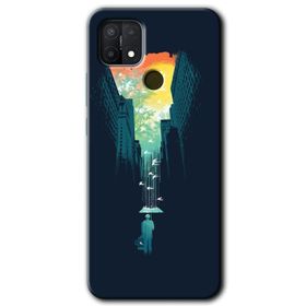 Oppo A15S City Bird Sky Baskılı Uyumlu Silikon Kılıf