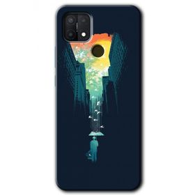 Oppo A15S City Bird Sky Baskılı Uyumlu Silikon Kılıf