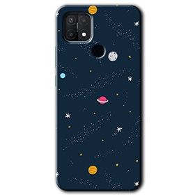 Oppo A15S Çizim Gezegen Baskılı Uyumlu Silikon Kılıf