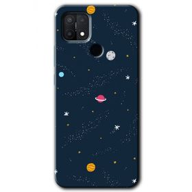 Oppo A15S Çizim Gezegen Baskılı Uyumlu Silikon Kılıf