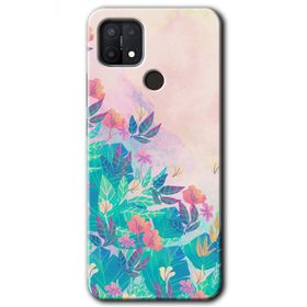 Oppo A15S Çizim Yapraklar Baskılı Uyumlu Silikon Kılıf