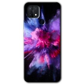 Oppo A15S Color Splash Purple Baskılı Uyumlu Silikon Kılıf