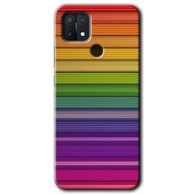 Oppo A15S Colorful Lines Baskılı Uyumlu Silikon Kılıf