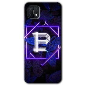 Oppo A15S Dark Neon Yaprak B Harfi Baskılı Uyumlu Silikon Kılıf