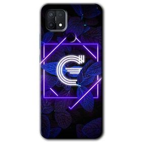 Oppo A15S Dark Neon Yaprak G Harfi Baskılı Uyumlu Silikon Kılıf