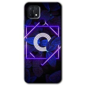 Oppo A15S Dark Neon Yaprak Ö Harfi Baskılı Uyumlu Silikon Kılıf