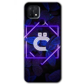Oppo A15S Dark Neon Yaprak Ö Harfi Baskılı Uyumlu Silikon Kılıf