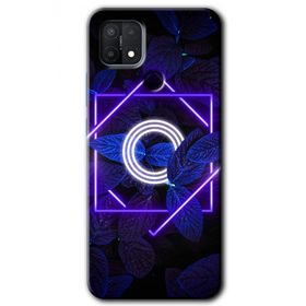 Oppo A15S Dark Neon Yaprak Ö Harfi Baskılı Uyumlu Silikon Kılıf