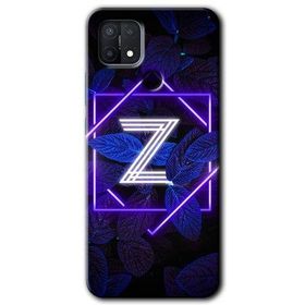 Oppo A15S Dark Neon Yaprak Z Harfi Baskılı Uyumlu Silikon Kılıf