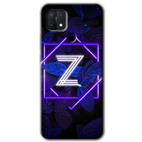 Oppo A15S Dark Neon Yaprak Z Harfi Baskılı Uyumlu Silikon Kılıf