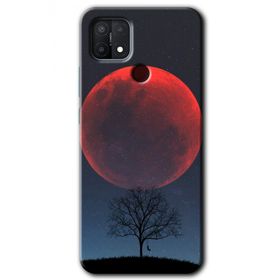 Oppo A15S Kanlı Ay Baskılı Uyumlu Silikon Kılıf