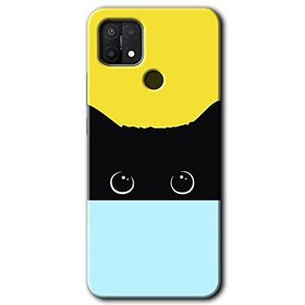 Oppo A15S Kara Kedi Baskılı Uyumlu Silikon Kılıf