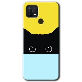 Oppo A15S Kara Kedi Baskılı Uyumlu Silikon Kılıf