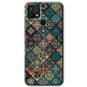 Oppo A15S Mandala Desen Baskılı Uyumlu Silikon Kılıf