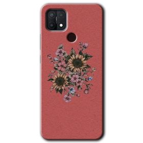 Oppo A15S Mat Çiçek Baskılı Uyumlu Silikon Kılıf