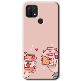 Oppo A15S Meyveli Süt Baskılı Uyumlu Silikon Kılıf