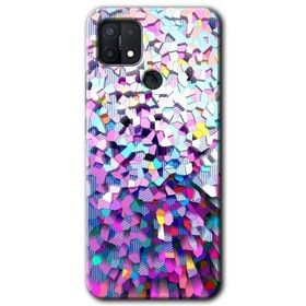 Oppo A15S Mosaic Fragments Colorfull Baskılı Uyumlu Silikon Kılıf