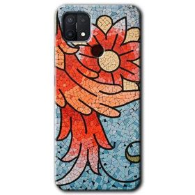 Oppo A15S Mozaik Çiçek Baskılı Uyumlu Silikon Kılıf