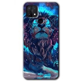 Oppo A15S Neon Aslan Baskılı Uyumlu Silikon Kılıf