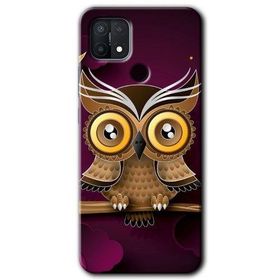 Oppo A15S Owl Bird Branch Baskılı Uyumlu Silikon Kılıf