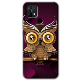 Oppo A15S Owl Bird Branch Baskılı Uyumlu Silikon Kılıf