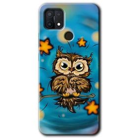 Oppo A15S Owl Bird Stars Baskılı Uyumlu Silikon Kılıf
