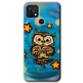 Oppo A15S Owl Bird Stars Baskılı Uyumlu Silikon Kılıf