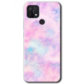 Oppo A15S Pembe Duman Baskılı Uyumlu Silikon Kılıf