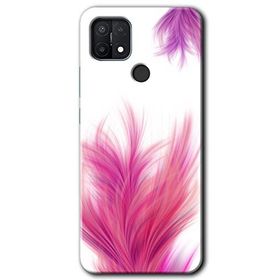 Oppo A15S Pembe Tüy Baskılı Uyumlu Silikon Kılıf
