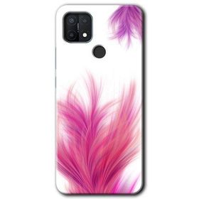 Oppo A15S Pembe Tüy Baskılı Uyumlu Silikon Kılıf