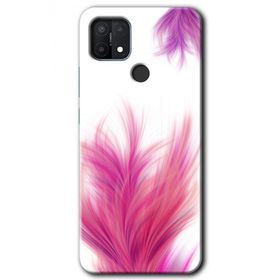 Oppo A15S Pembe Tüy Baskılı Uyumlu Silikon Kılıf