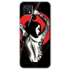 Oppo A15S Samurai Girl Baskılı Uyumlu Silikon Kılıf