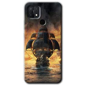Oppo A15S Siyah İnci Baskılı Uyumlu Silikon Kılıf