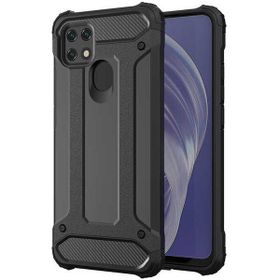 Oppo A15s Siyah Kılıf Zırhlı Standlı Mıknatıslı Tank Kapak